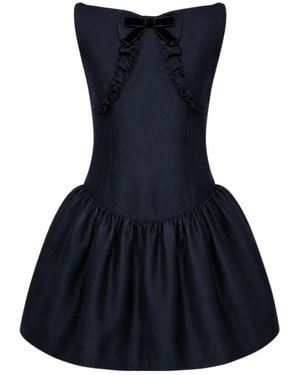 ShuShu/Tong Ruffled Bow-Detail Mini Dress - Blue