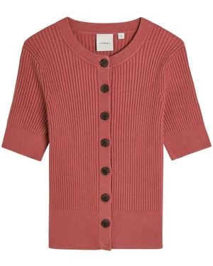 Varley Micha Ribbed Knit Cardigan - Red