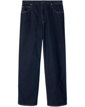 Burberry Logo Patch Straight-Leg Jeans - Blue