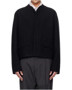 Rier Walker City Crop Wool Long-Sleeve Casual Jacket - Black