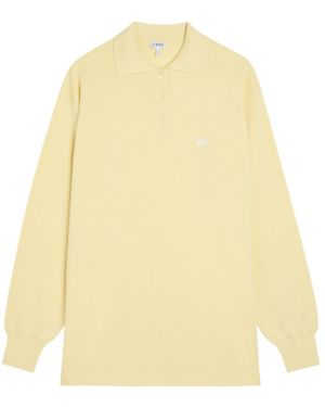 Loewe Cashmere Blended Polo Shirt - Yellow