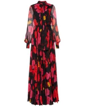Erdem Floral Pleated Voile Gown - Red