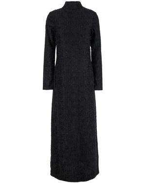 Rohe Turtleneck Dress With Fabric Fringes - Black