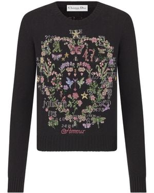 Dior Amour Embroidered Sweater - Black