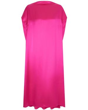 Dries Van Noten Silk-Satin Midi Dress - Pink