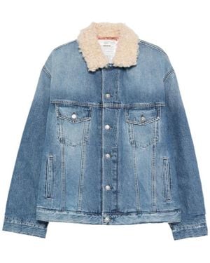 Acne Studios Button Fastening Shearling Collar Outerwear Cotton: 100. Jacket - Blue