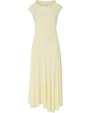 Proenza Schouler Tamara Asymmetric Draped Crepe-Jersey Maxi Dress - Yellow