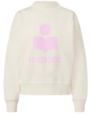 Isabel Marant Logo Cotton-Blend Fleece Sweatshirt - White