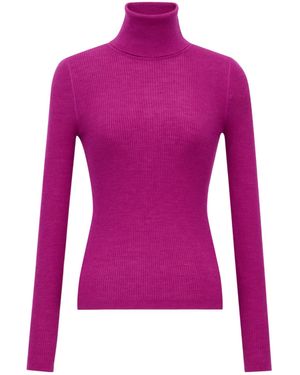 Saint Laurent Turtleneck Knitted Jumper - Purple