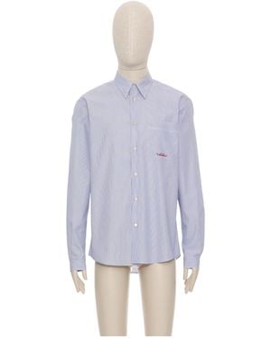 Valentino Logo Embroidered Buttoned Shirt - Purple