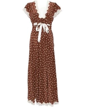 RIXO London Polka-Dot Dress - Brown