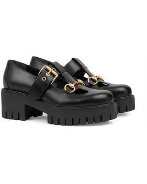 Gucci Horsebit Detailed Loafers - Black