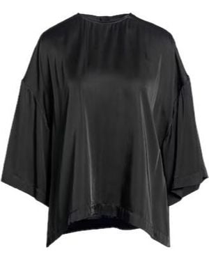 Rick Owens Crew Neck Satin Top - Black