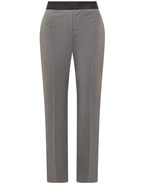 MSGM Elasticated Waistband Straight-Leg Trousers - Grey