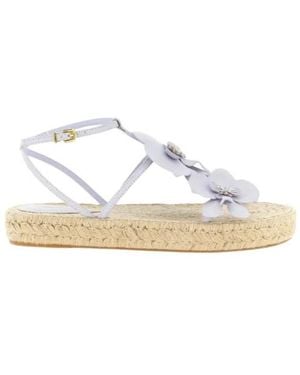 Zimmermann Orchid Flower-Embellished Espadrilles Sandals - White