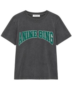 Anine Bing Short-Sleeved Crew-Neck T-Shirt - Gray
