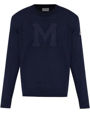 Moncler Logo-Patch Sweatshirt - Blue