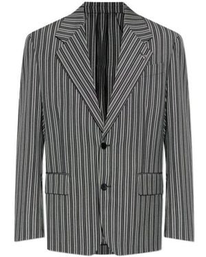 Versace Striped Pattern Tailored Blazer - Grey