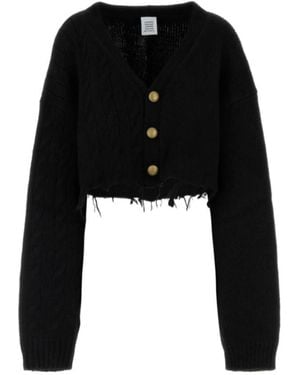 Vetements V-Neck Knit Cardigan - Black