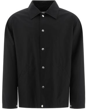 Jil Sander Logo Print Button-Up Jacket - Black