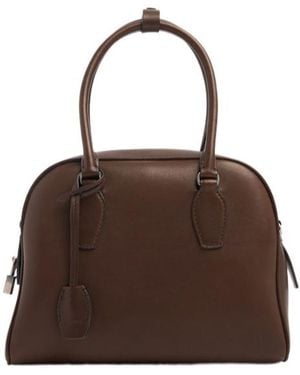 The Row India 10 Saddle Leather Top Handle Bag - Brown
