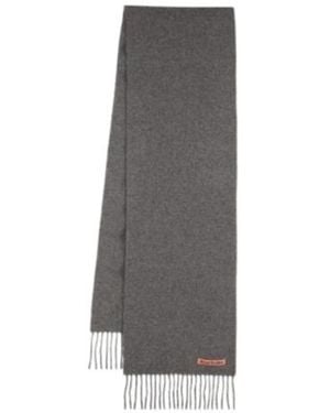 Acne Studios Scarf With Fringes - Gray