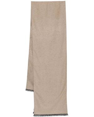 Emporio Armani Fringed Silk Scarf - Natural