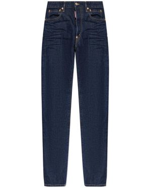DSquared² Logo Patch Slim-Fit Jeans - Blue