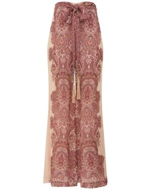 Zimmermann Clash Georgette Pant - Pink