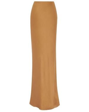 Saint Laurent Low Waist Maxi Skirt - Natural