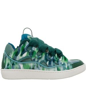 Lanvin Sequined Leather Sneakers - Green