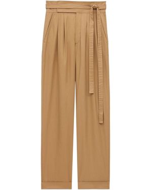 Saint Laurent Paperbag High Waist Trousers - Natural
