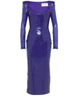 Alex Perry Sequined Midi Dress - Purple