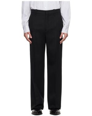 Lanvin Straight-Leg Wool Casual Pants - Black
