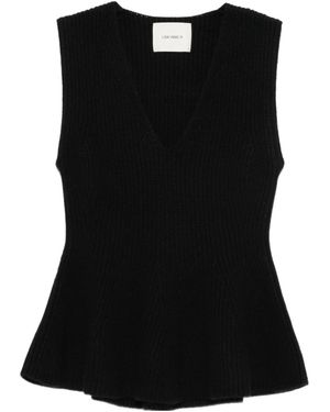 Lisa Yang Sleeveless Knitted Vest - Black
