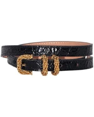 BY FAR Embossed-Tone Buckle Belt - White