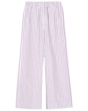 By Malene Birger Cabello Striped Wide Leg Trousers - Purple