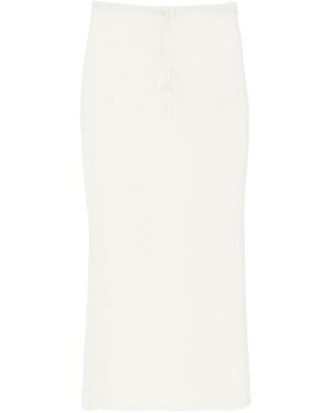 Self-Portrait Crochet Maxi Skirt - White