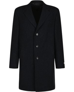 Canali Collared Long-Sleeved Coat - Black