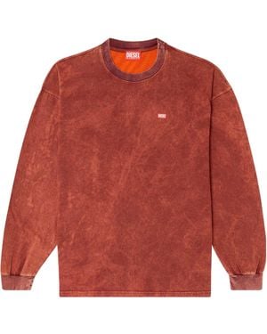 DIESEL T-Boxt-Ls-T3 Acid-Wash Long-Sleeve T-Shirt - Red