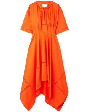 ROKSANDA Asymmetric Organic Cotton-Poplin Midi Dress - Orange