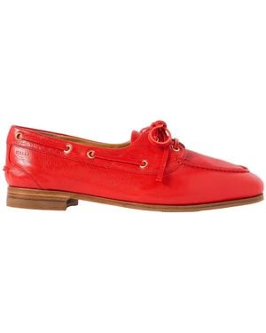 Bally Pathy Leather Boat Shoes - Red
