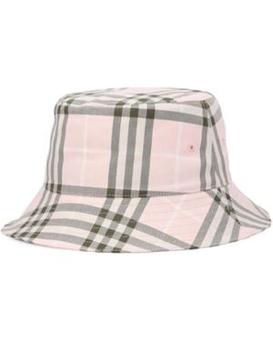 Burberry Checked Bucket Hat - Pink