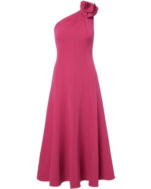 Roland Mouret Floral-Appliqué One-Shoulder Cocktail Dress - Pink