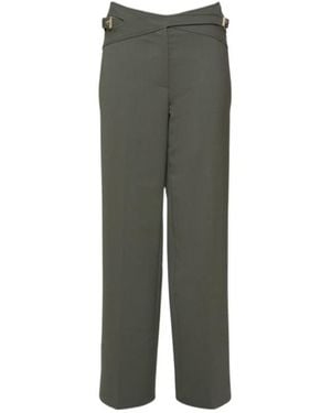Dion Lee Interlock Compact Wool Blend Wide Pants - Gray
