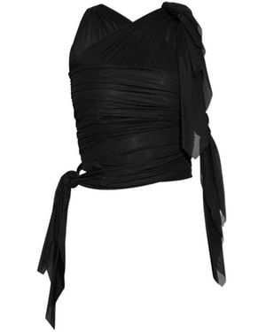 DIESEL T-Persea-Plain Draped Top - Black
