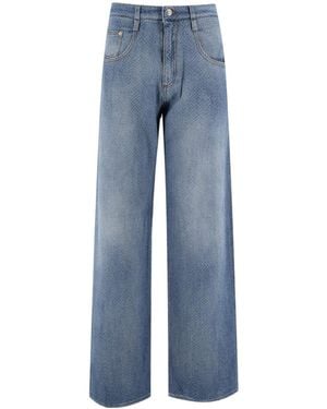 Ermanno Scervino Wide-Leg Patterned Jeans - Blue
