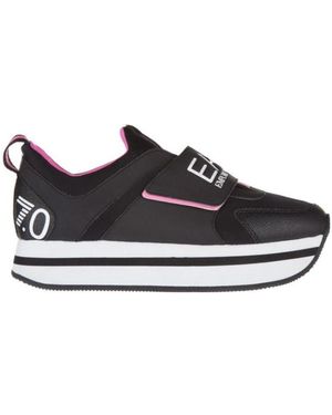 EA7 Logo Thick-Soled Leisure Sports Shoes - Black