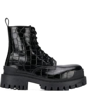 Balenciaga Stivaletti Strike 20 Mm Lace-Up Da Donna - Black