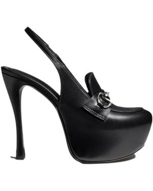 Gucci Platform Slingback With Horsebit - Black